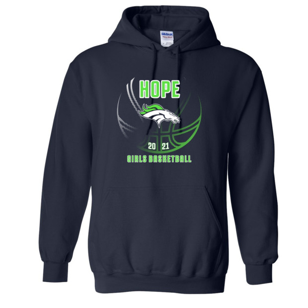 Hope Girls Basketball | Cotton Hooded Sweatshirt | Multiple Colors Hope Girls Basketball | Cotton Hooded Sweatshirt | Multiple Colors