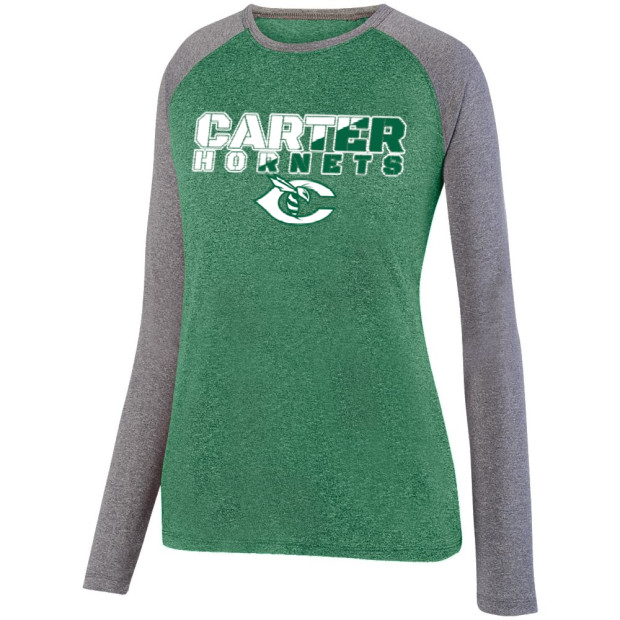 Carter Hornets Slash Design Long-Sleeve Ladies Performance Raglan T-Shirt | Multiple Colors Carter Hornets Slash Design Long-Sleeve Ladies Performance Raglan T-Shirt | Multiple Colors