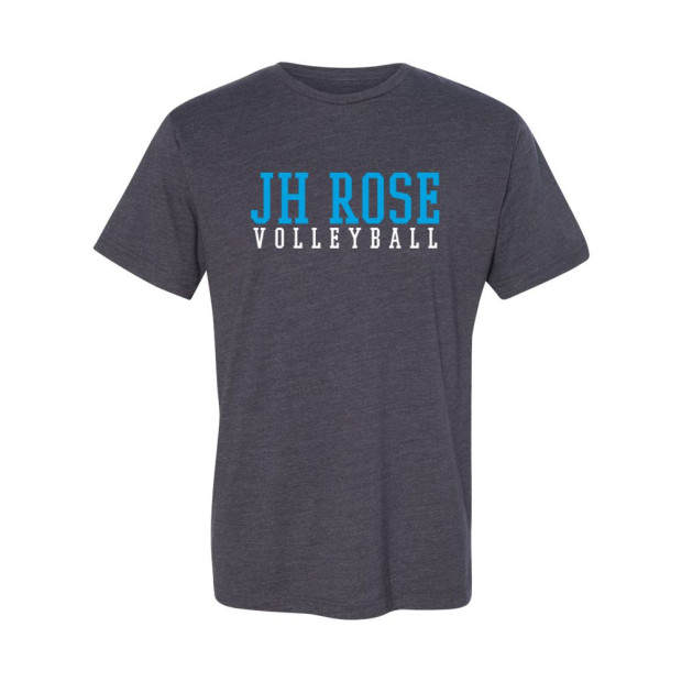 JH Rose Volleyball Cotton Tee | College Block Logo | Multiple Colors
