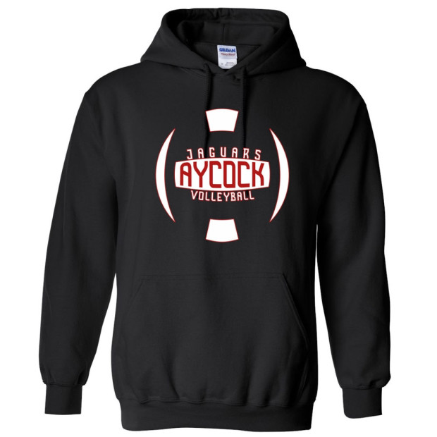 EB Aycock Cotton Hooded Sweatshirt | Volleyball Ball Logo | Multiple Colors