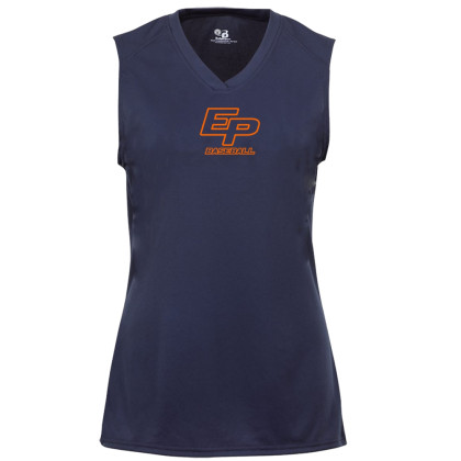 Eastern Plumbing Ladies Sleeveless V Neck Performance Tee | Small Center Logo
