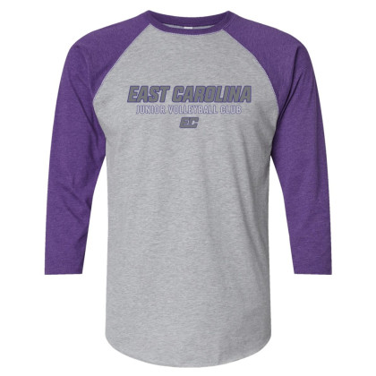 ECJVC | Grey Word Logo | Unisex Raglan T-Shirt