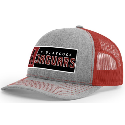 EB Aycock Mesh Trucker Hat | HeatherGreyLightCharcoalVarsityRed