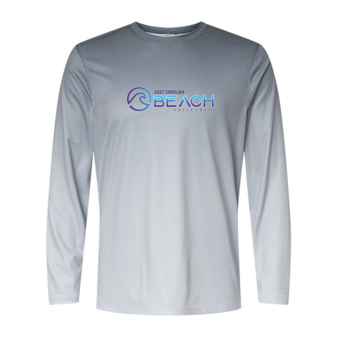 EC Beach | BARBADOS LONG SLEEVE GRADIENT PRINT PERFORMANCE TEE | Blue Wave Logo