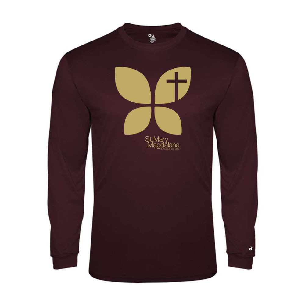 St. Mary Magdalene Catholic School | Gold Monarch Logo | Tri-Blend Long-Sleeve T-Shirts