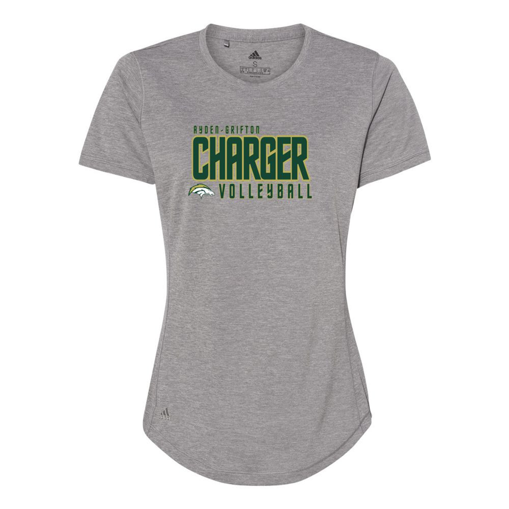Ayden-Grifton Volleyball | Charger Word Logo | Adidas Sport Tee | Ladies & Unisex