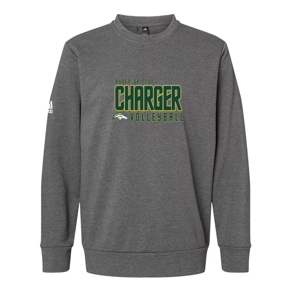 Ayden-Grifton Volleyball | Charger Word Logo | Adidas - Fleece Crewneck Sweatshirt