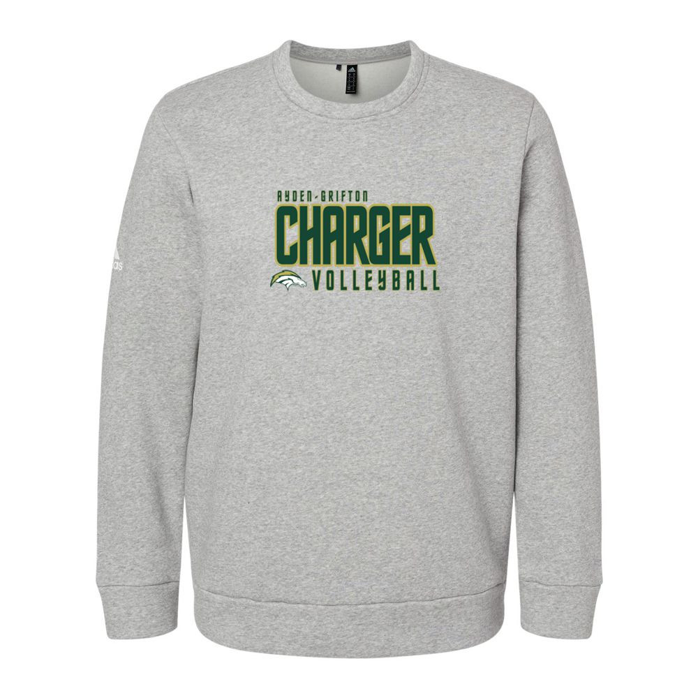 Ayden-Grifton Volleyball | Charger Word Logo | Adidas - Fleece Crewneck Sweatshirt