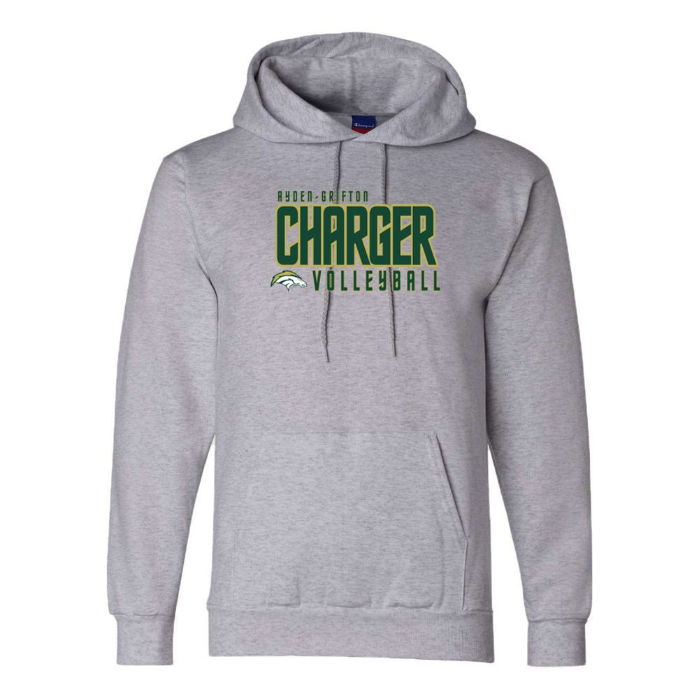 Ayden-Grifton Volleyball | Charger Word Logo | Champion Powerblend® Hooded Sweatshirt