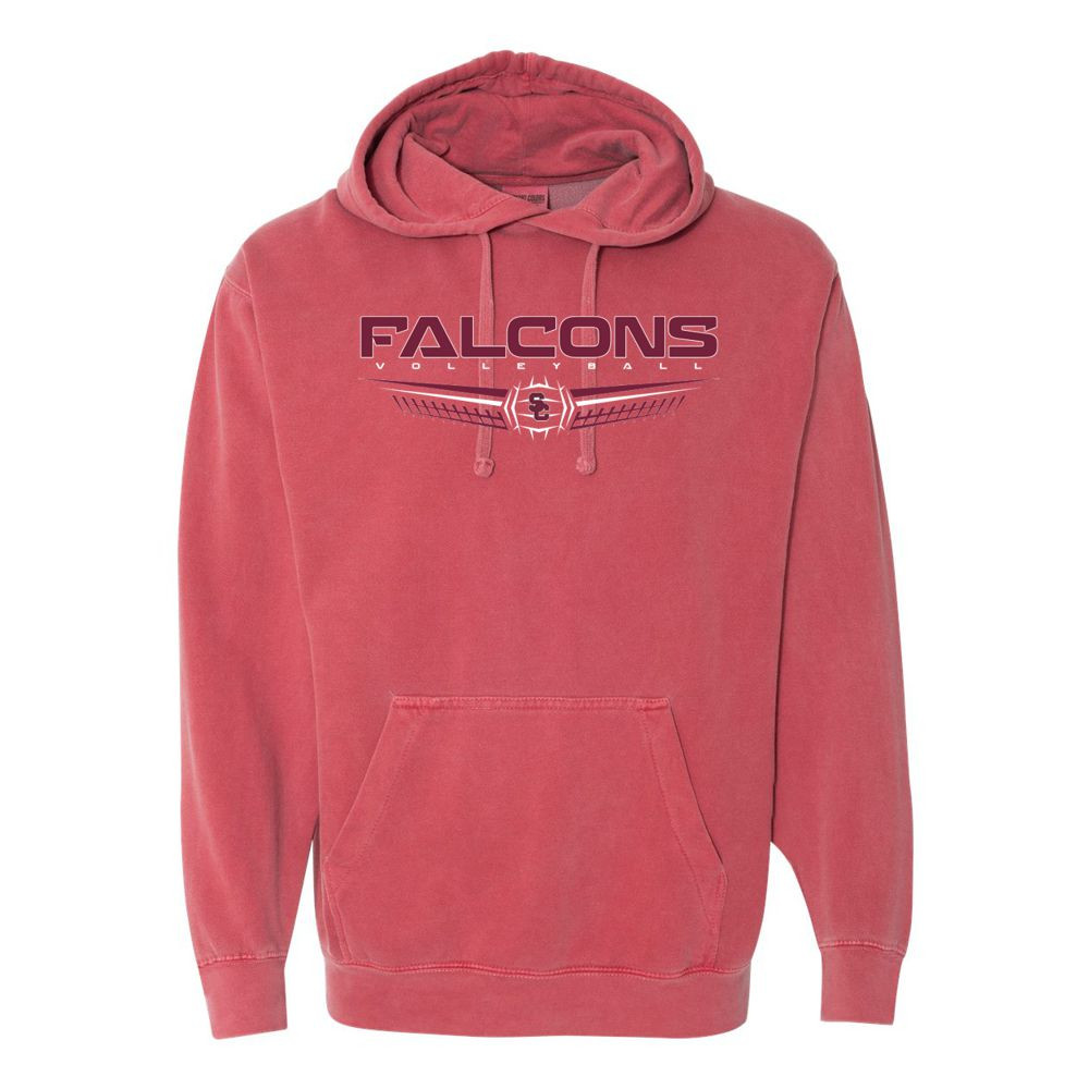 South Central Volleyball | Falcons Logo | Comfort Colors Hooded Sweatshirt