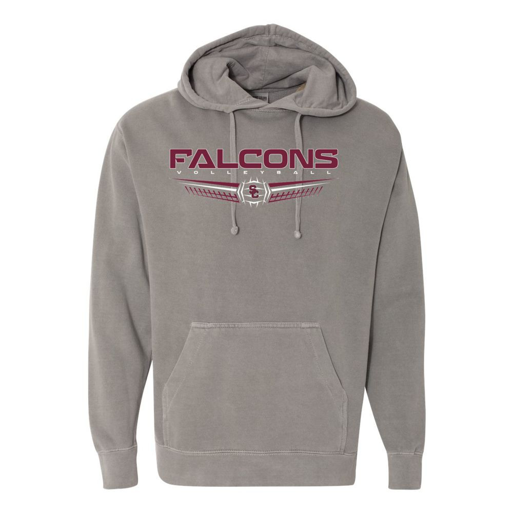 South Central Volleyball | Falcons Logo | Comfort Colors Hooded Sweatshirt