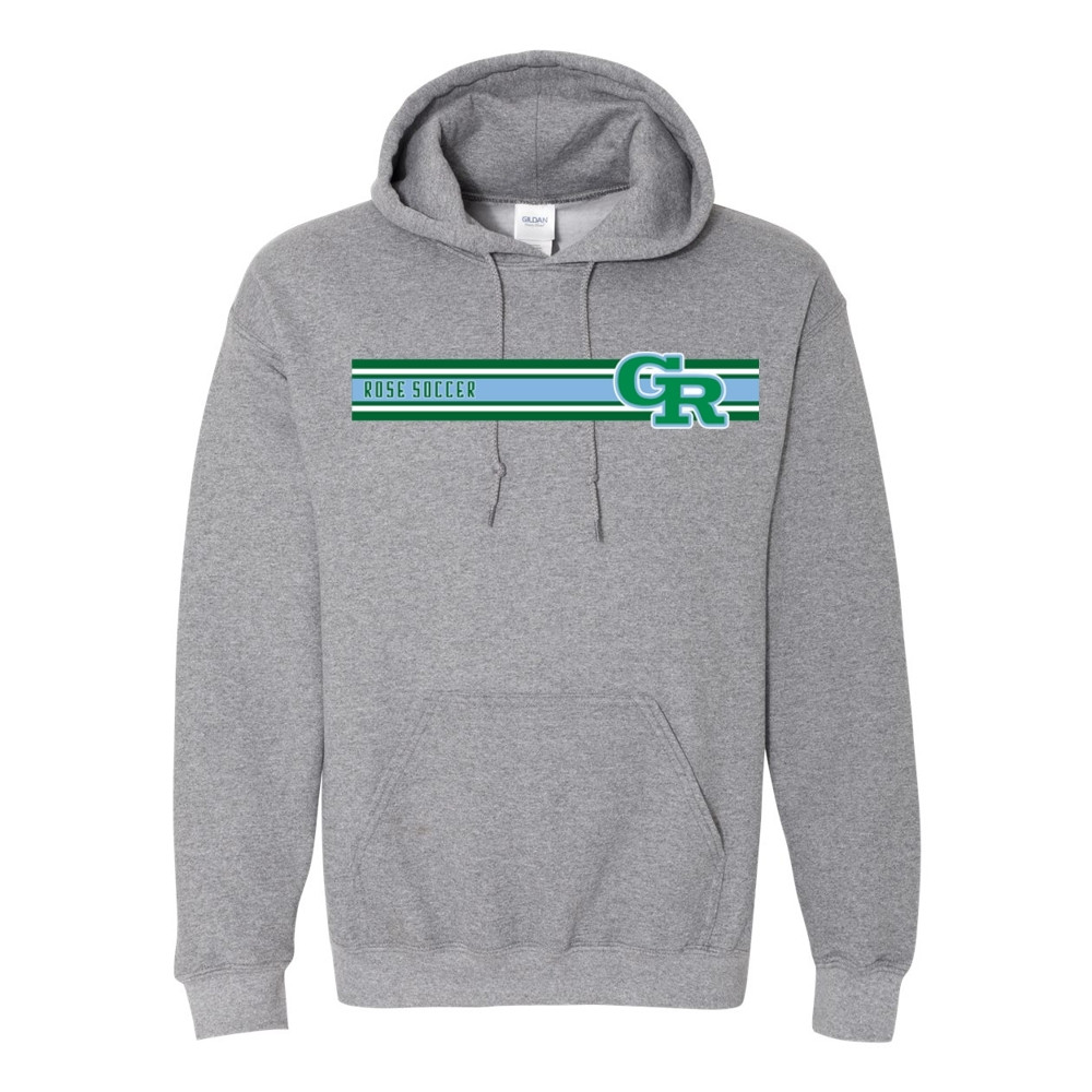 JH Rose Soccer Cotton Hooded Sweatshirt | GR Retro Stripes Logo | Multiple Colors