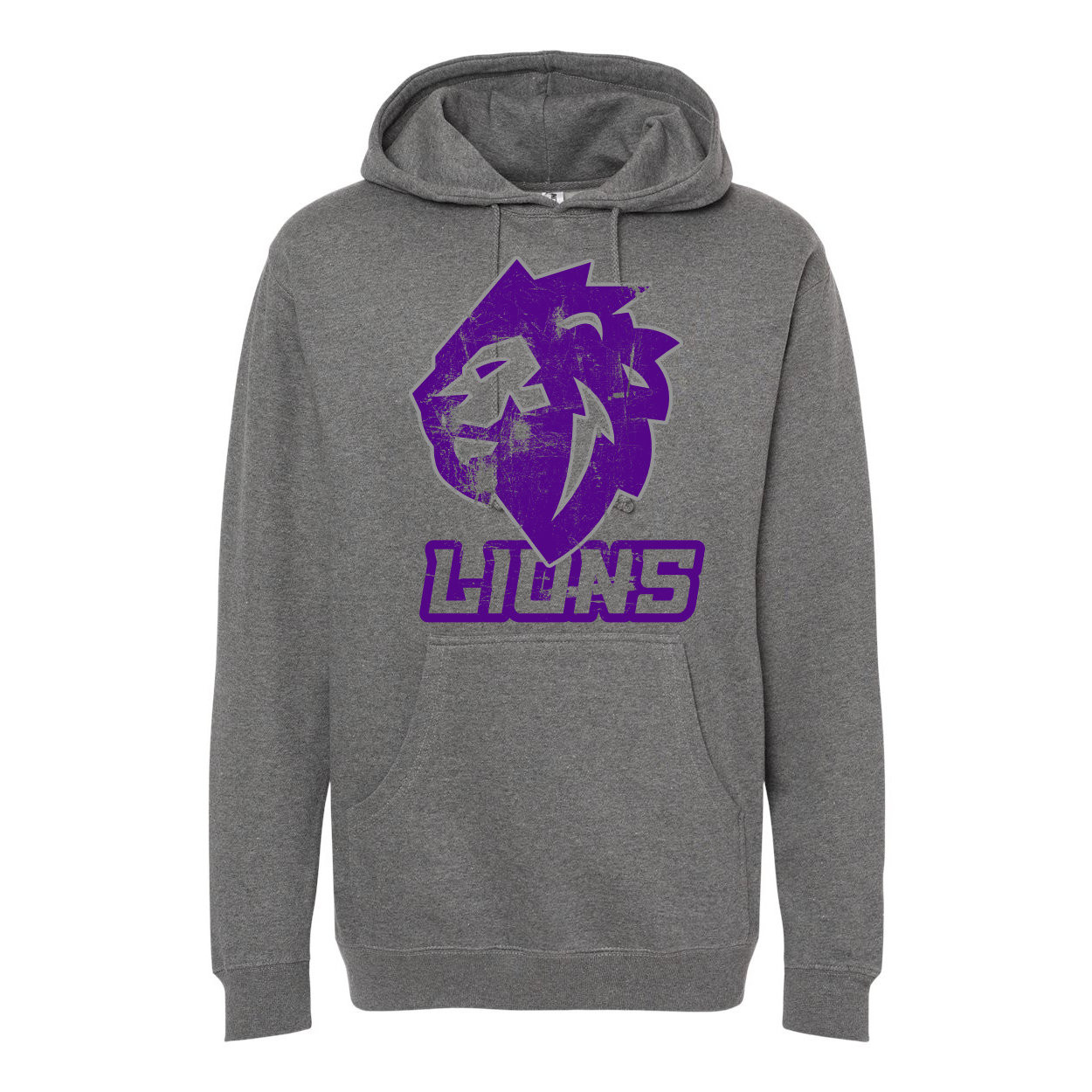 Lions Baseball | Distressed Lion Head | Cotton Blend Hoodies