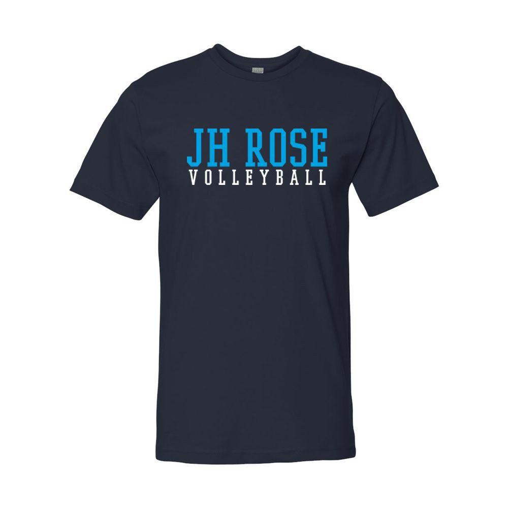 JH Rose Volleyball Cotton Tee | College Block Logo | Multiple Colors