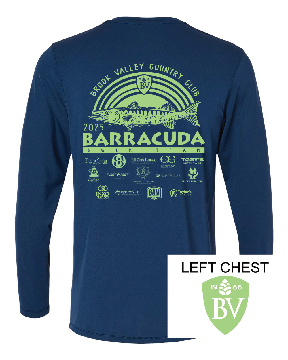 Brook Valley CC Barracuda Swim Team | Long-Sleeve Performance Tee