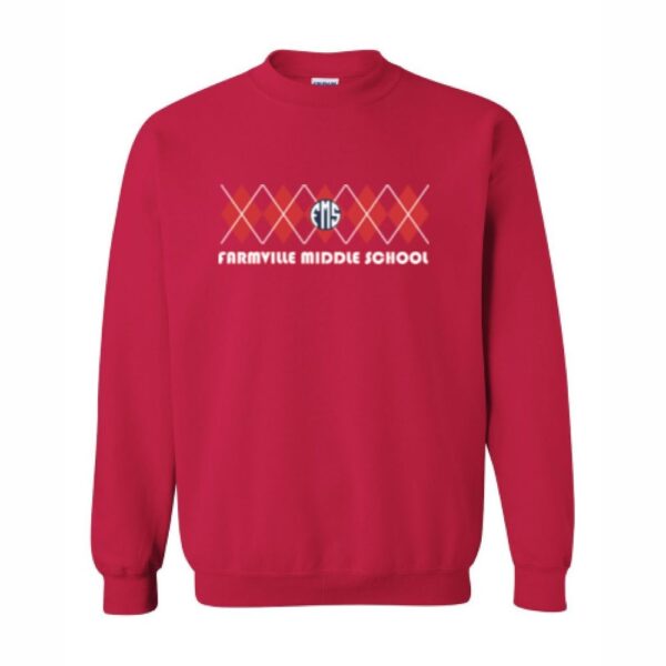 Farmville Middle School Sweatshirt | Argyle Design | Multiple Logo