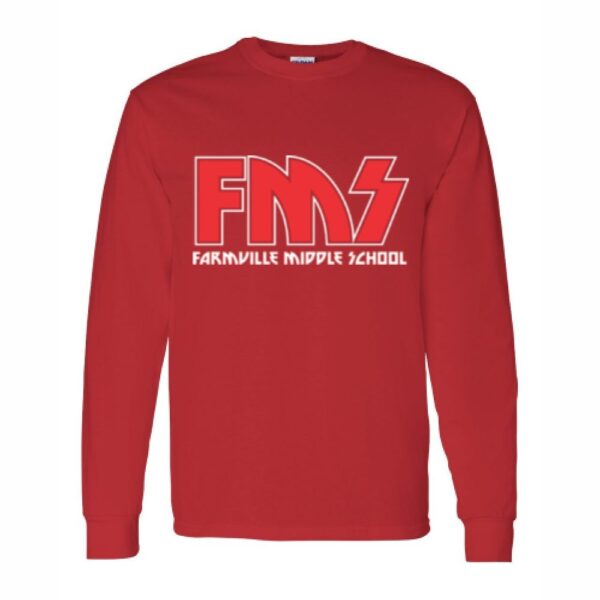 Farmville Middle School | Long-Sleeve T-Shirt | FMS Kiss Design | Multiple Colors