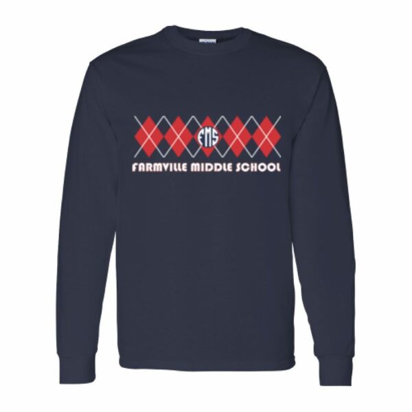 Farmville Middle School | Long-Sleeve T-Shirt | FMS Argyle Design | Multiple Colors