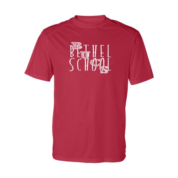 Bethel School | Bethel Bucs Slant Logo |  Performance Tee | Multiple Colors