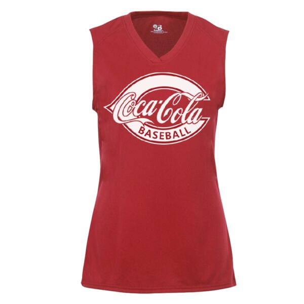 Coke Ladies Sleeveless V-Neck Performance Tee