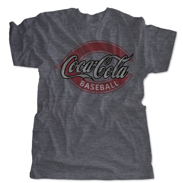 Coca-Cola Baseball TriBlend Grey Distressed Tee | USA Made Tee | Size for Whole Family