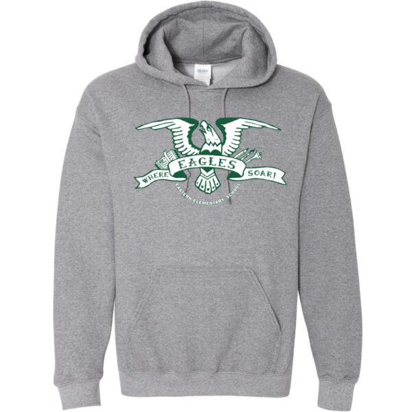 2018 Eagles Soar | Eastern Elementary Cotton Hooded Sweatshirt | Heather Grey