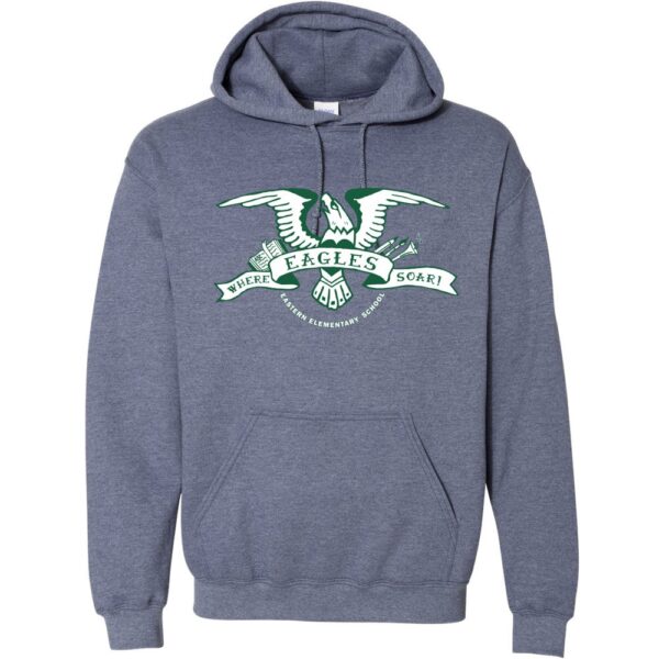 2018 Eagles Soar | Eastern Elementary Cotton Hooded Sweatshirt | Heather Grey