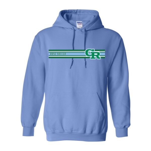 Alternative view of JH Rose Soccer Cotton Hooded Sweatshirt | GR Retro Stripes Logo | Multiple Colors