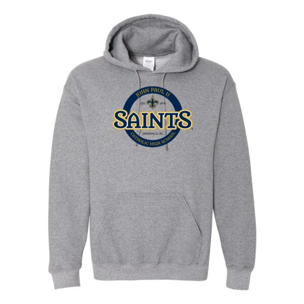Alternative view of John Paul II Circle Logo | Cotton Hooded Sweatshirt | Multiple Colors
