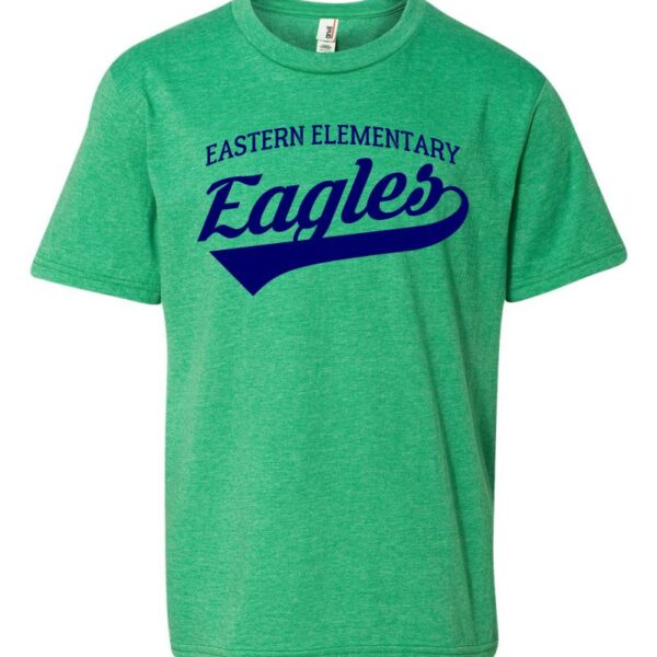 Eastern Elementary Script Cotton Tee | Heather Green