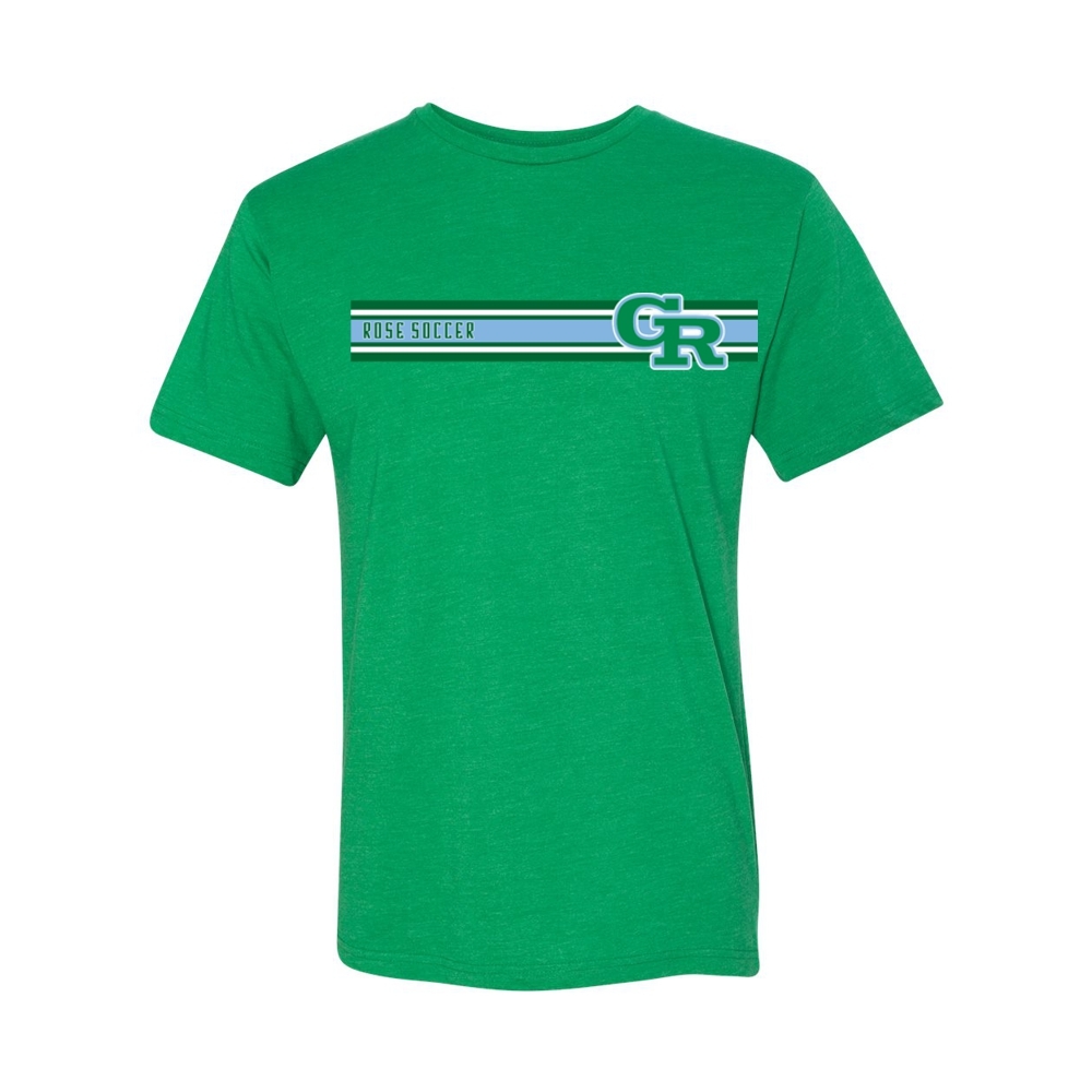 JH Rose Soccer Cotton Tee | GR Retro Stripes Logo | Multiple Colors - Image 3