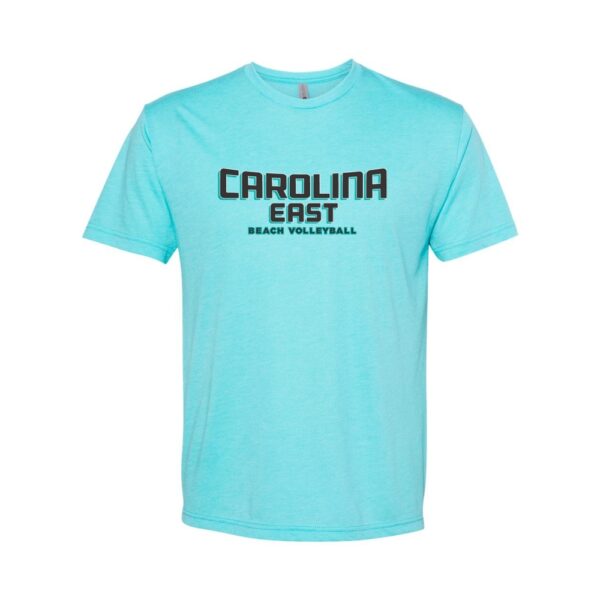Alternative view of Carolina East Beach Volleyball | Word Logo | Unisex  Next Level Tri-Blend Tee