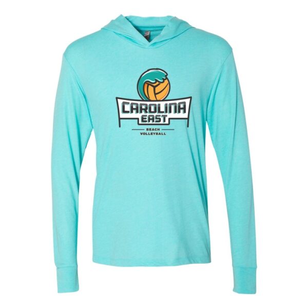 Carolina East Beach Volleyball | Long-Sleeve Hooded Unisex Next Level Tri-Blend Tee