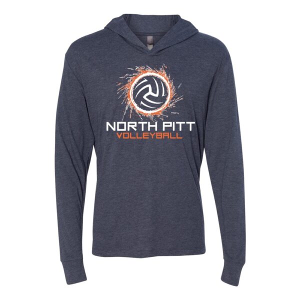 Alternative view of North Pitt Volleyball | Spark Logo | Unisex Hooded Triblend T-Shirt | Multiple Colors