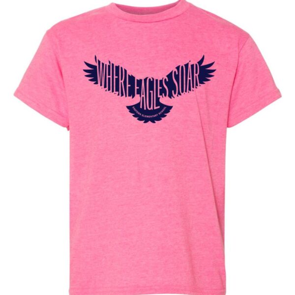 2017 Eagles Soar | Eastern Elementary Cotton Tee | Heather Hot Pink