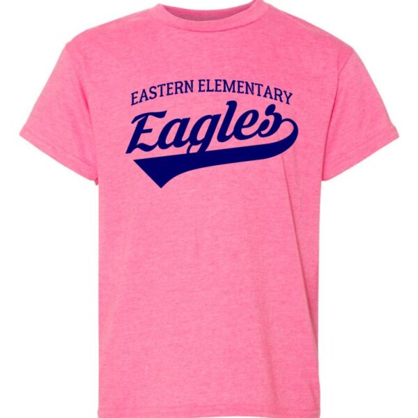 Eastern Elementary Script Cotton Tee | Heather Hot Pink