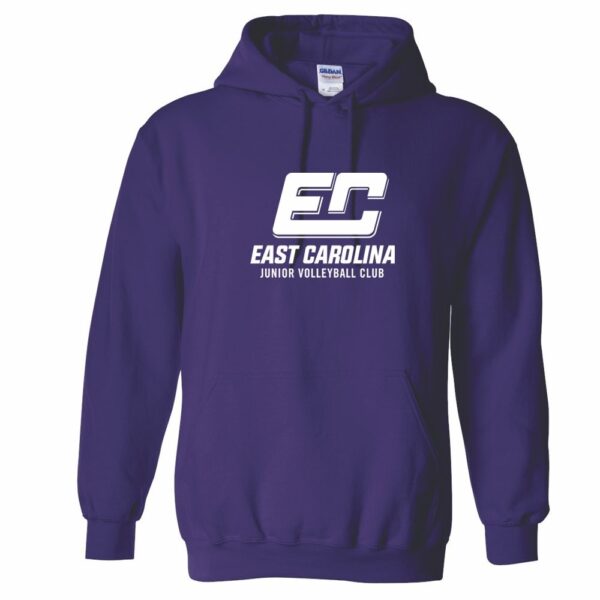 Alternative view of ECJVC Cotton Hooded Sweatshirt | 1 Color Logo | Multiple Colors