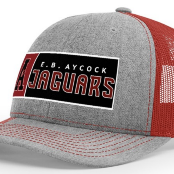 EB Aycock Mesh Trucker Hat | HeatherGreyLightCharcoalVarsityRed