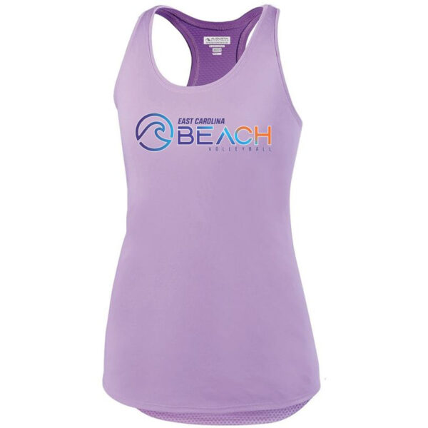 EC Beach | Women's Sojourner Tank | Orange Wave Word Logo