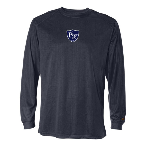 PE Baseball | Small Shield Design | Long-Sleeve Performance T-Shirt