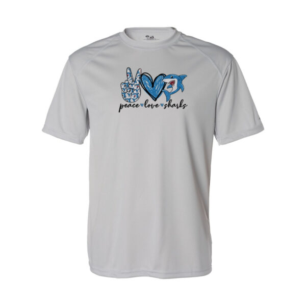 Ridgewood Elementary | Peace, Love, Sharks | Short-Sleeve Performance Tee