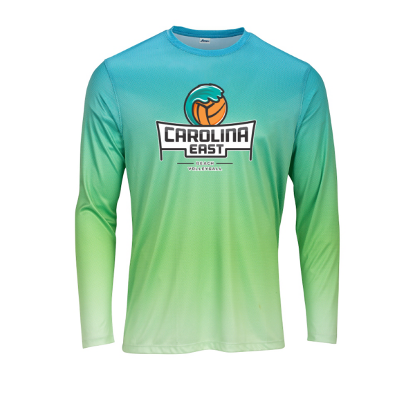 Carolina East Beach Volleyball | BARBADOS LONG SLEEVE GRADIENT PRINT PERFORMANCE TEE | Ball Logo