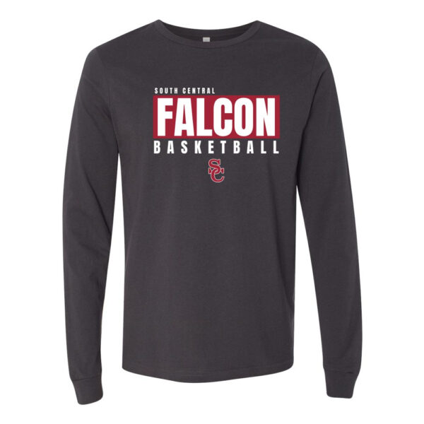 South Central Basketball | Falcon Word Logo | Long-Sleeve Cotton T-Shirt