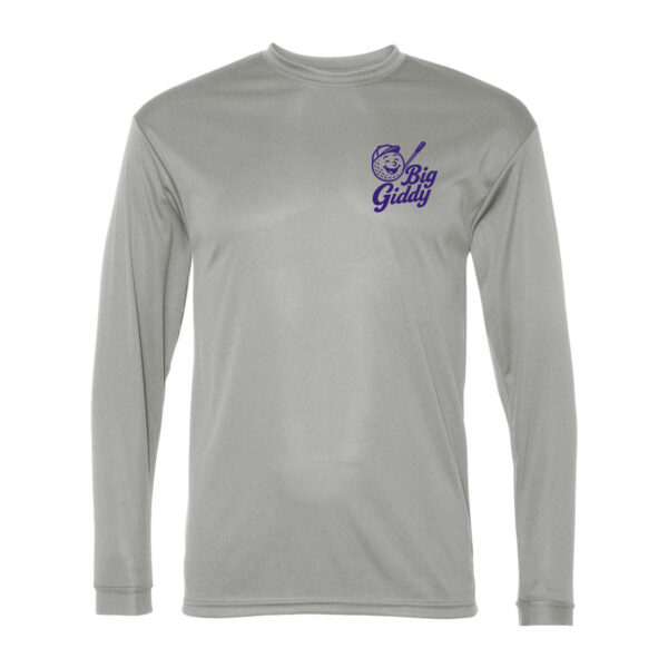Alternative view of Big Giddy | Small Purple Logo | Long-Sleeve Performance Tee